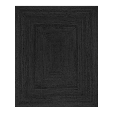 Jute vloerkleed rechthoek antraciet/zwart 200x290cm