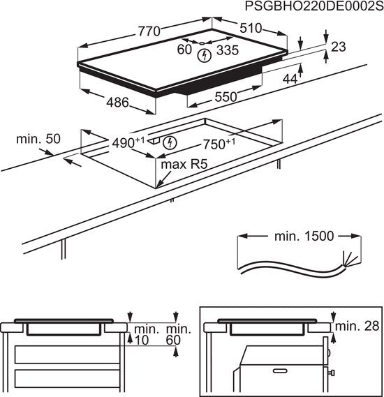 AEG Inbouw Inductiekookplaat TO84IA0FIT - 77 cm