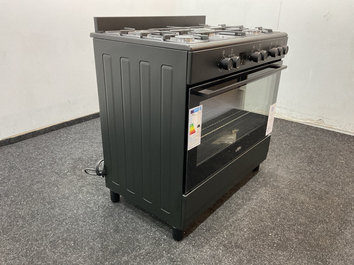 Everglades gasfornuis EVCK9020 - Mat Zwart - 90cm