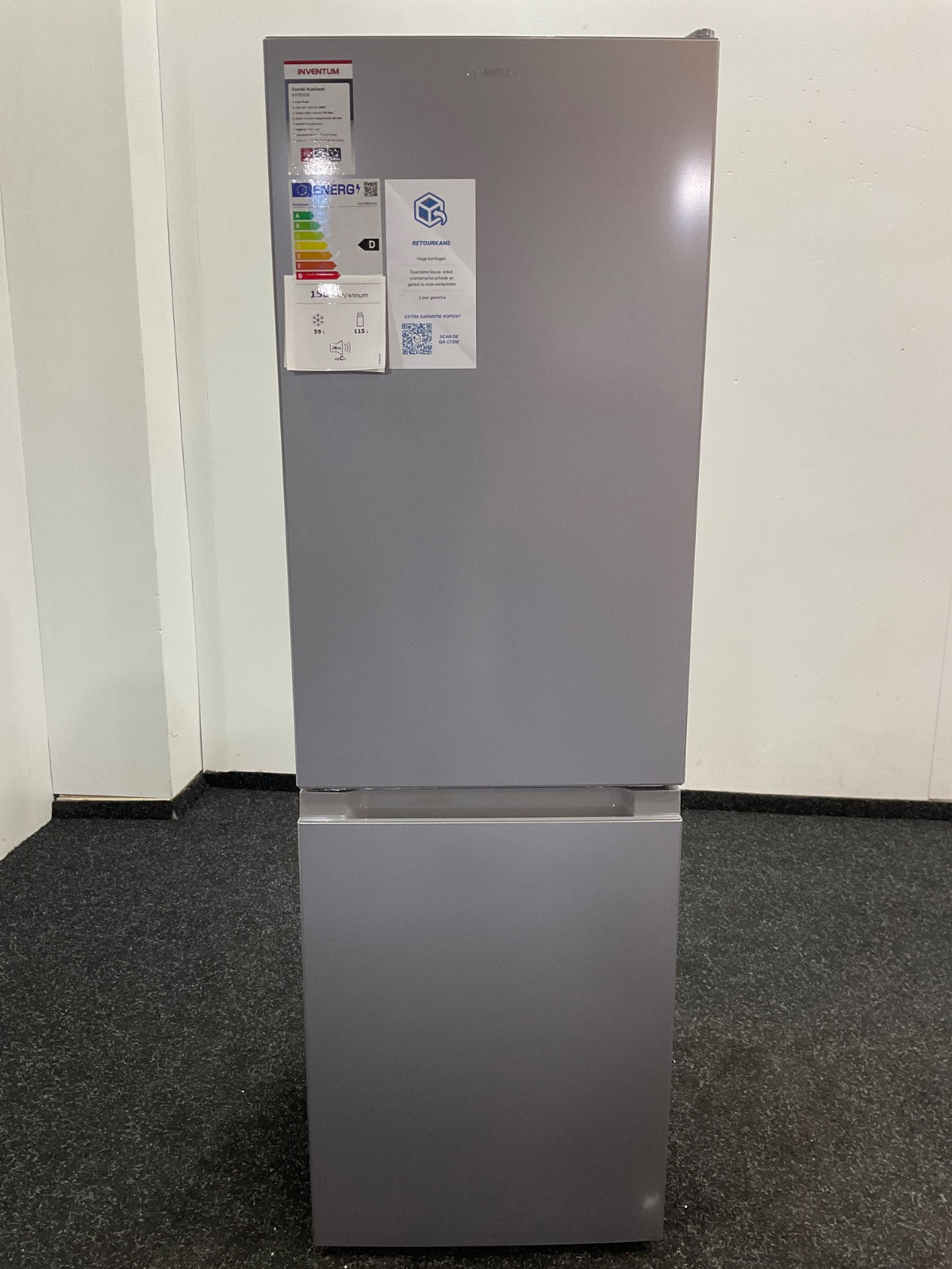 Inventum koelkast KV1500S - Vrijstaand - Zilver