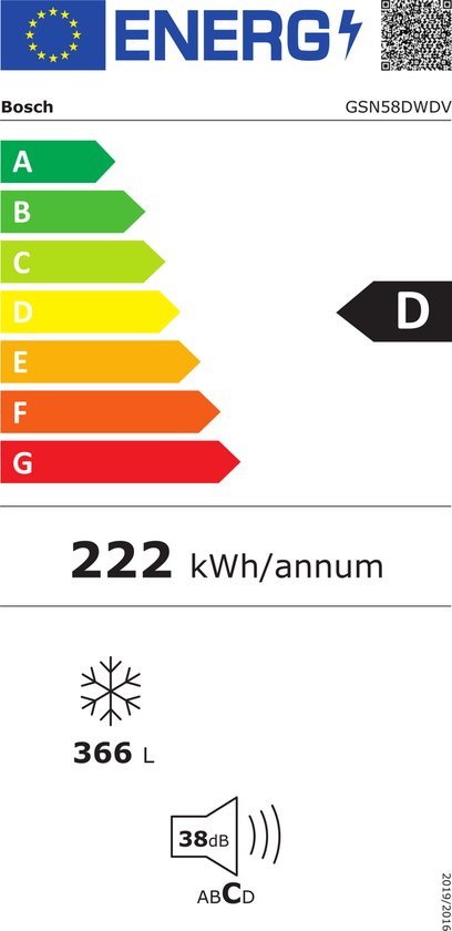 Bosch vrieskast GSN58DWDV - Serie 6 - Wit