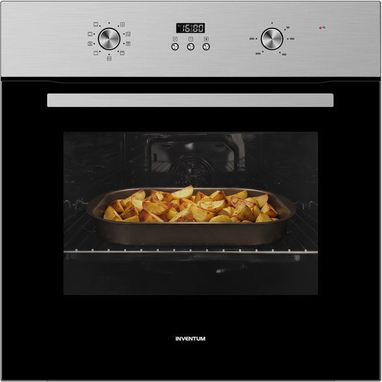 Inventum inbouwoven IOH6070RK - RVS/Zwart