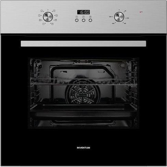 Inventum inbouwoven IOH6070RK - RVS/Zwart
