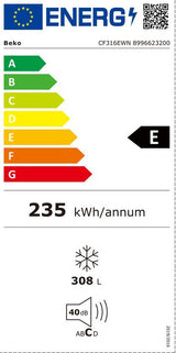 Beko Vrieskist CF200EWN – 308 L capaciteit - Wit