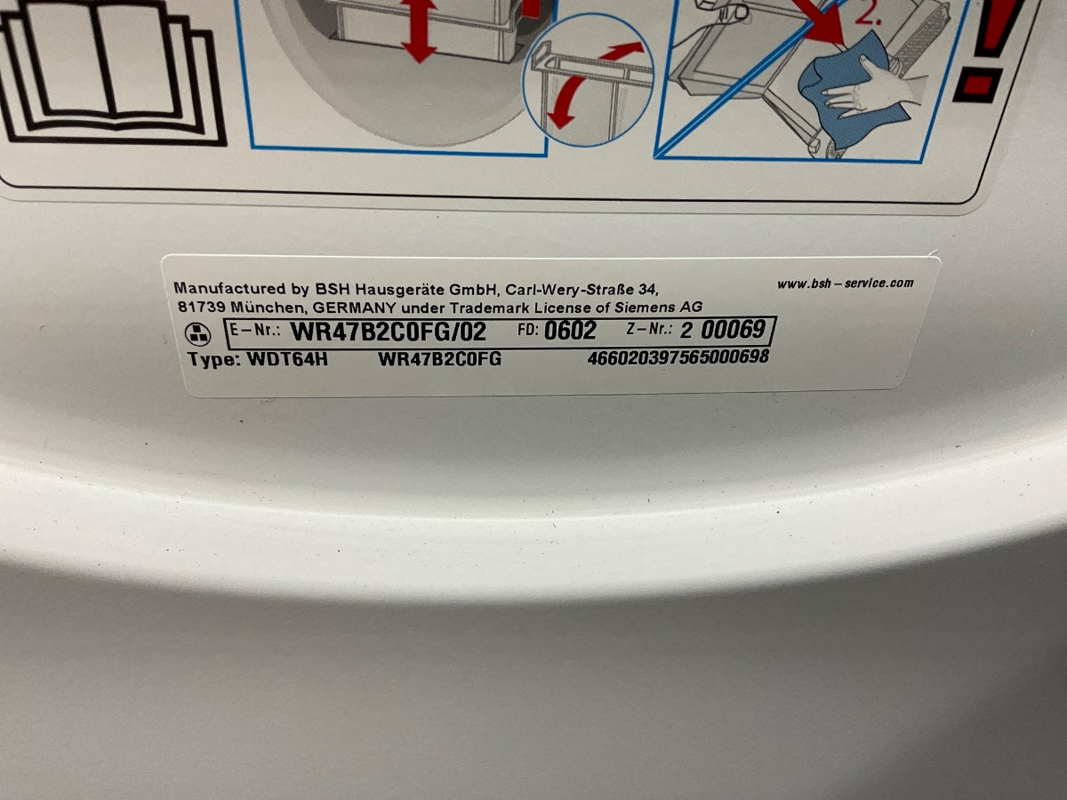 Siemens warmtepompdroger WR47B2C0FG - iQ700 - 9 kg