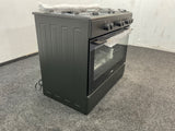 Everglades gasfornuis EVCK9020 - Mat Zwart - 90cm