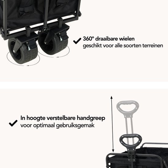 Infinity Goods Bolderkar XL - Opvouwbaar - 180kg draagkracht