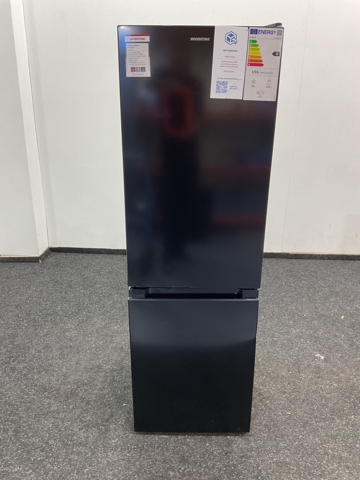 Inventum koelkast KV1500B - Zwart 150cm