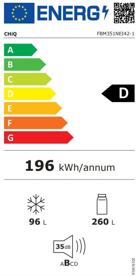 CHiQ koelkast FBM351NEI42 - 356 Liter - No Frost