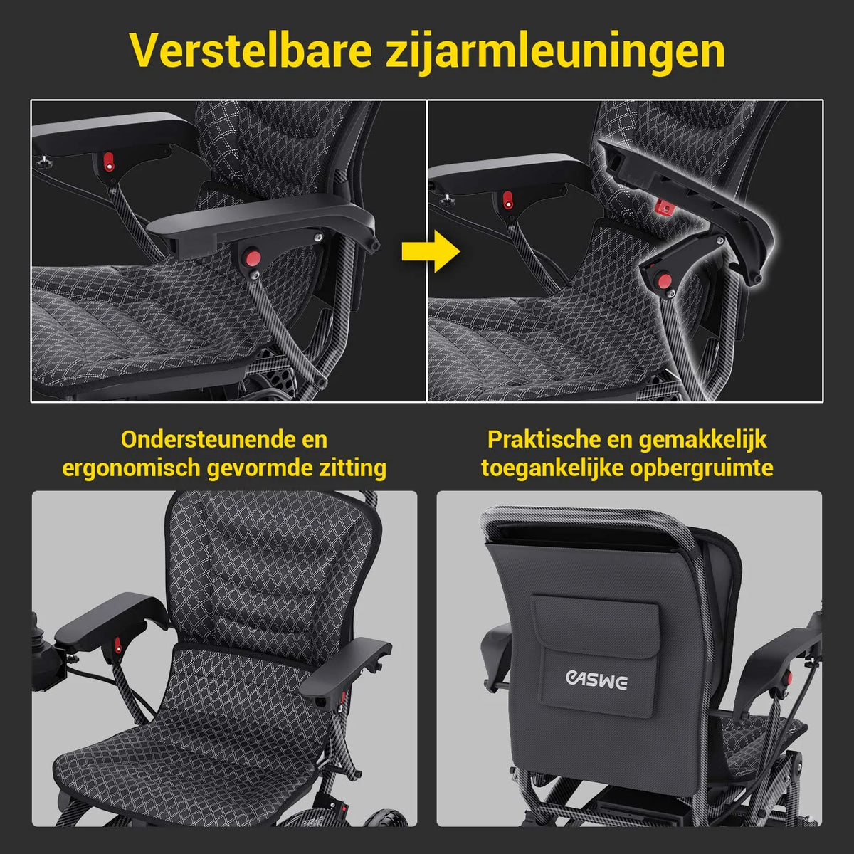 Easwe B20 – Comfortabele elektrische rolstoel met ergonomische rugleuning