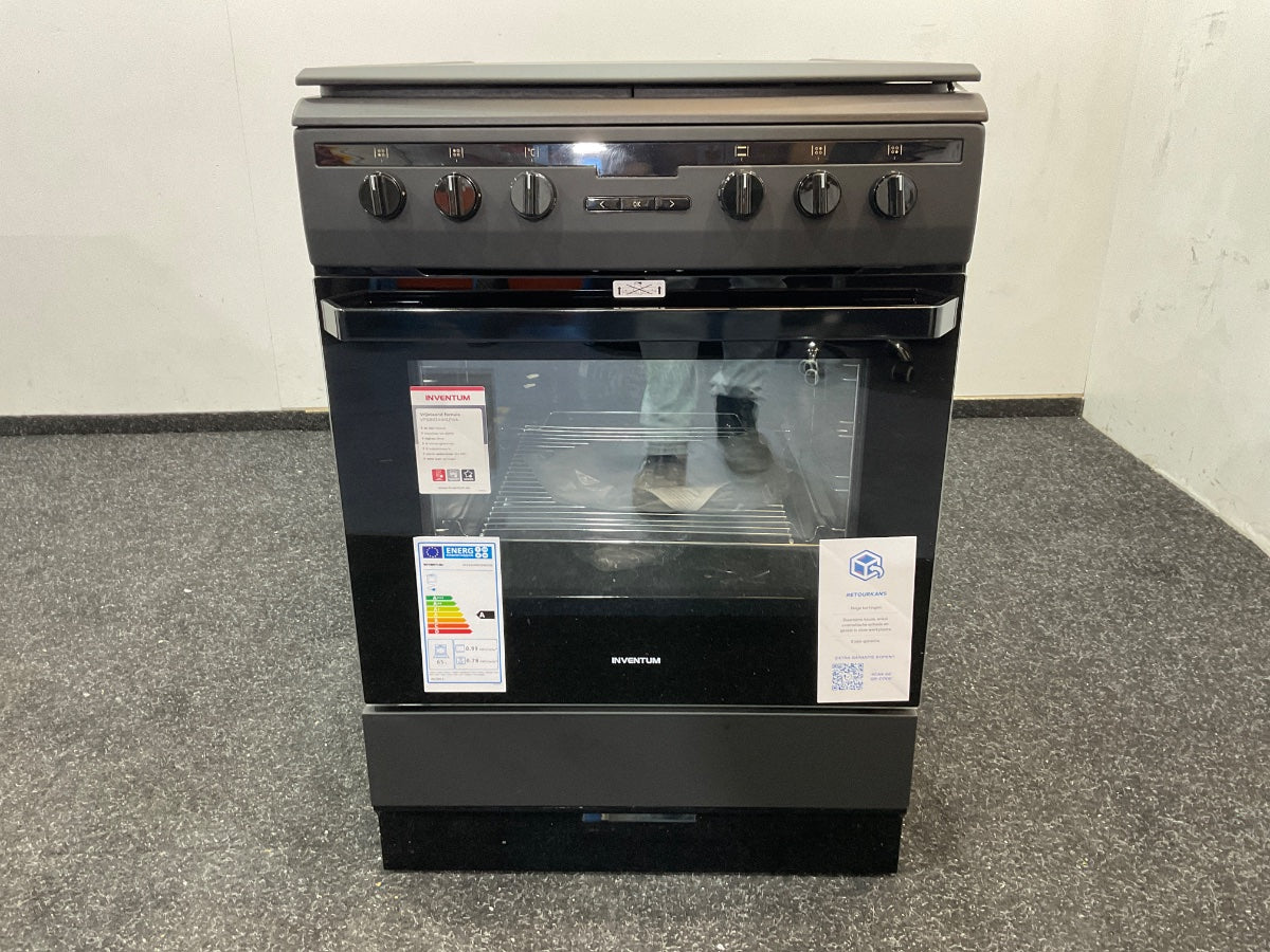 Inventum gasfornuis VFG6034WGZWA - Zwart