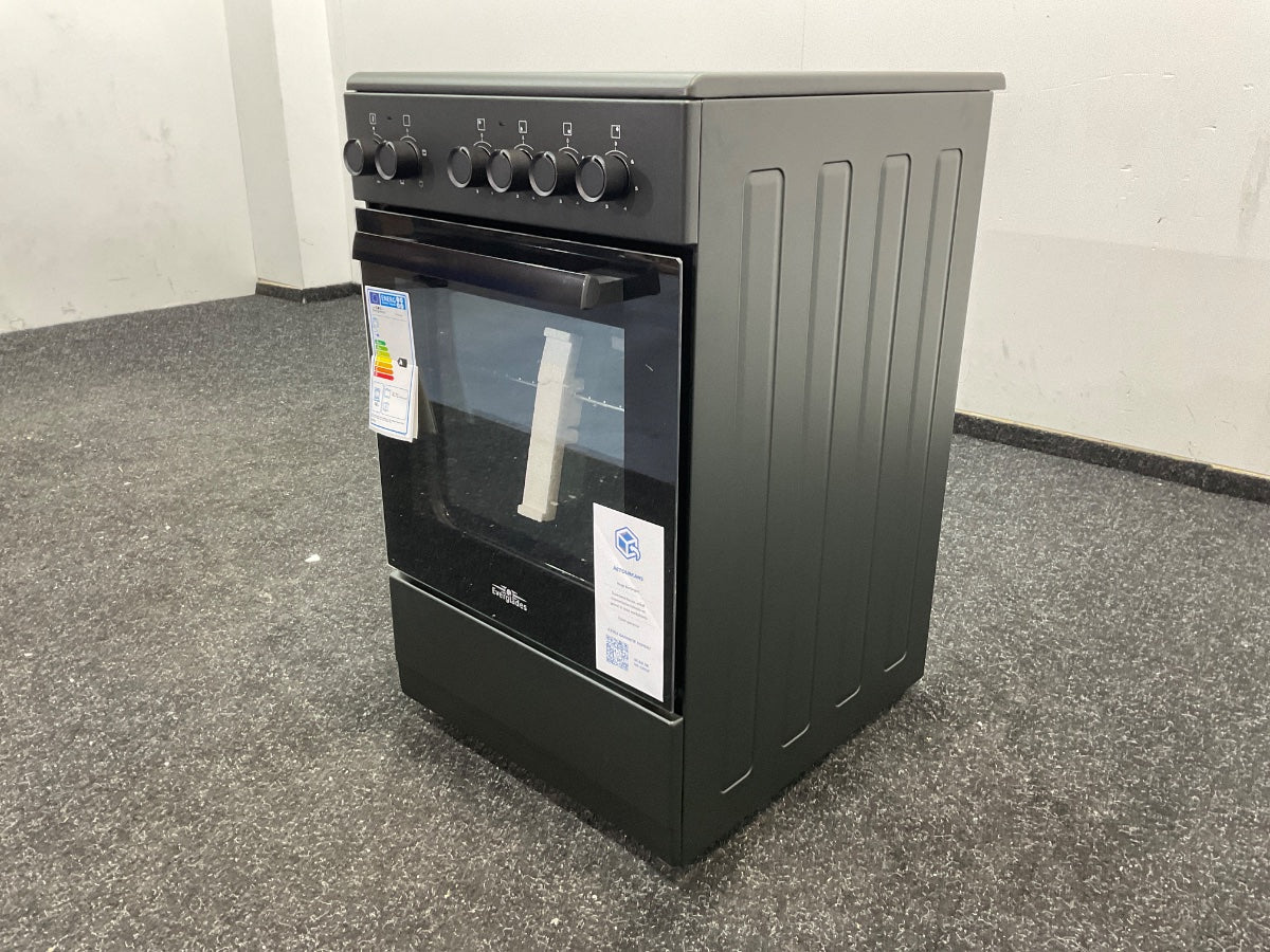 Everglades keramisch fornuis EVCK5120 - Mat Zwart - 50cm