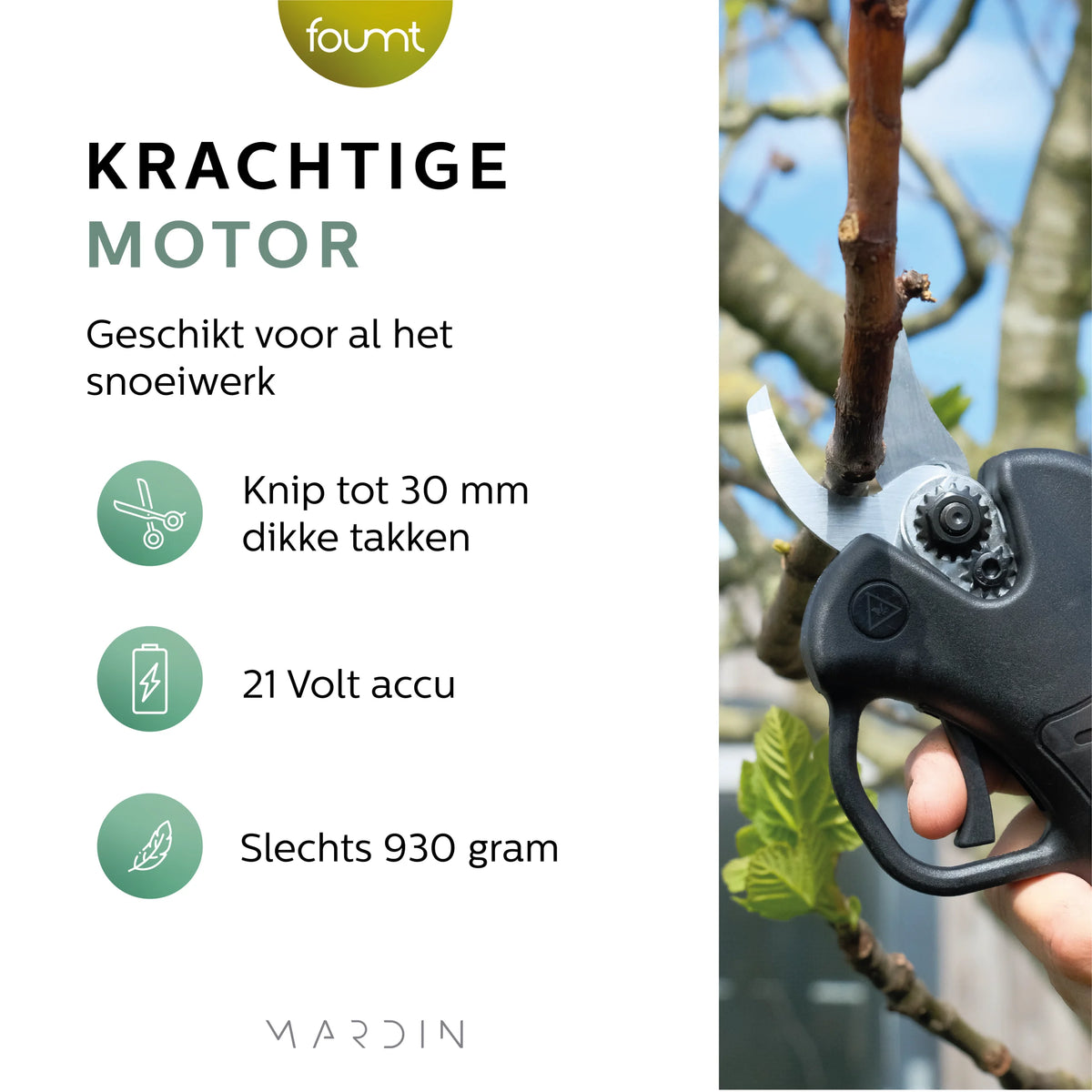 Mardin Elektrische Snoeischaar – Zwart