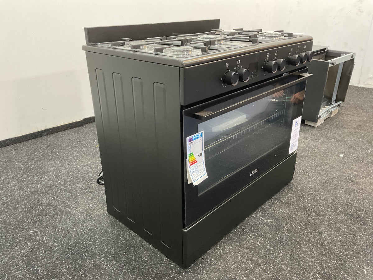 Everglades gasfornuis EVCK9020 - Mat Zwart - 90cm