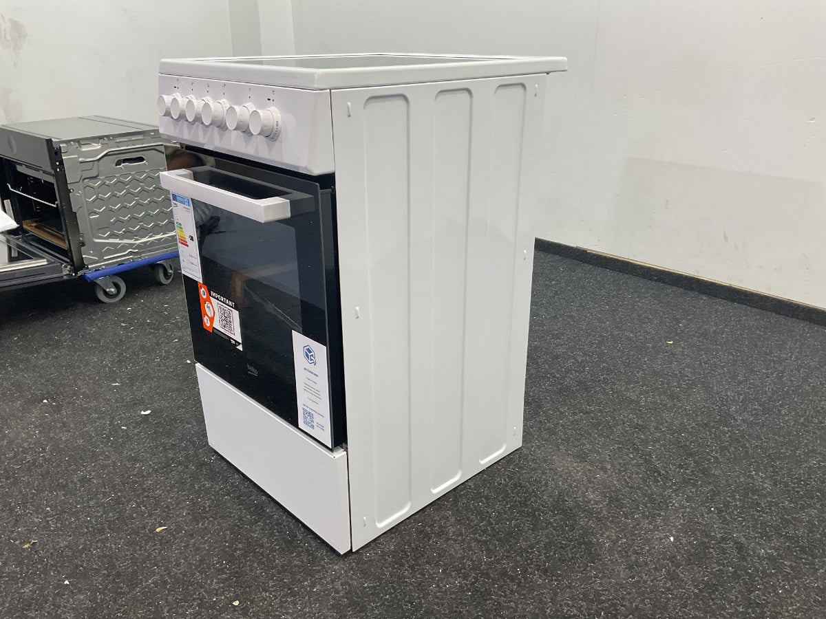 Beko keramisch fornuis FSS57000GW - Wit/Zwart
