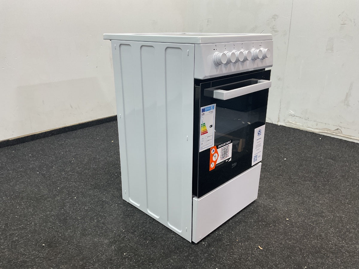 Beko keramisch fornuis FSS57000GW - Wit/Zwart