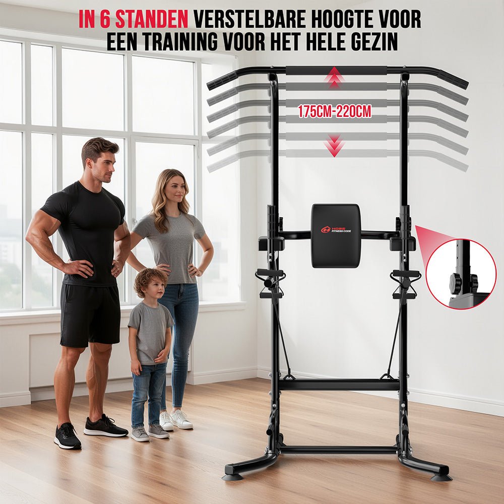 Fitness apparaat - Power Tower Dipstation A1 - met Weerstandsbanden