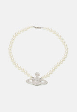 Vivienne Westwood RELIEF PEARL NECKLACE - Ketting - cream/crystal