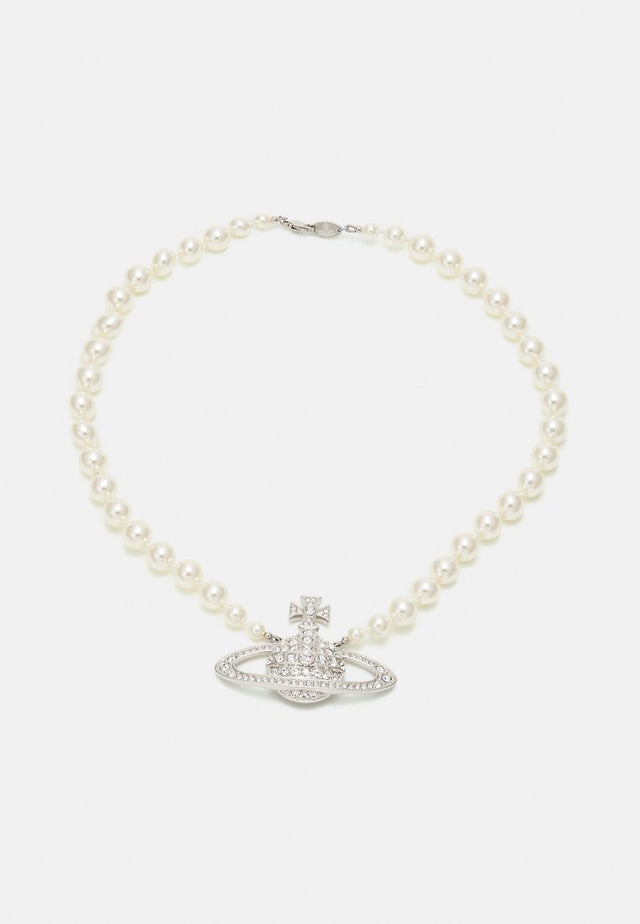 Vivienne Westwood RELIEF PEARL NECKLACE - Ketting - cream/crystal