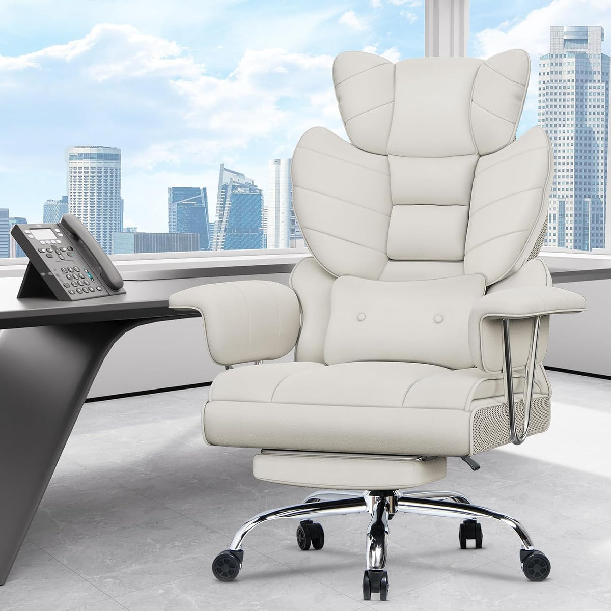 Rattantree Office Chair with Telescopic Footrest
