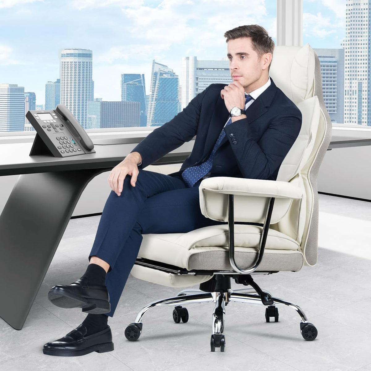 Rattantree Office Chair with Telescopic Footrest