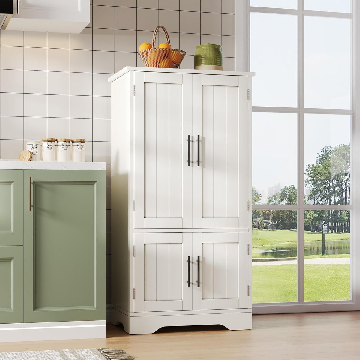Keukenkast 120x60x40cm, Wit, met LED-sensorlicht