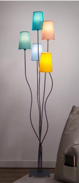Staande lamp Colora - ijzer/textielmix - meerdere kleuren