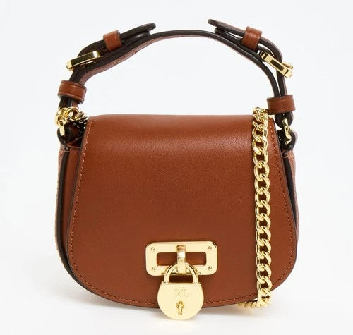 RALPH LAUREN Leather Mini Tanner Crossbody tasje