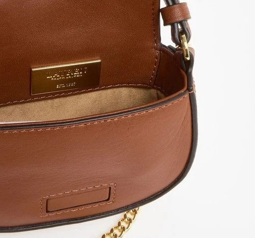 RALPH LAUREN Leather Mini Tanner Crossbody tasje