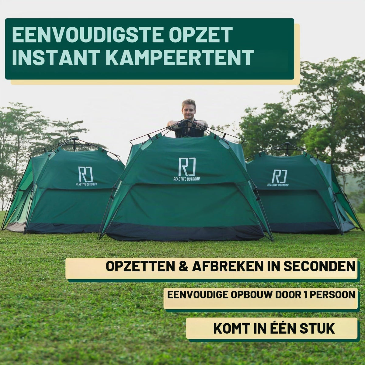 Reactive Outdoor Tent - 3 seconden tent