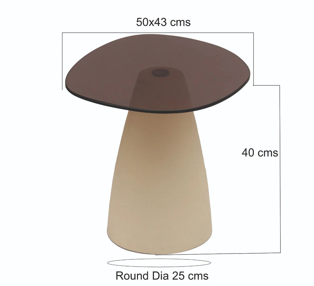 Brix salontafel Mylon beige - glas - 50 cm