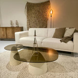 Brix salontafel Mylon beige - glas - 50 cm