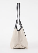 Hereu - Cala S schopper van canvas met kalfsleren details