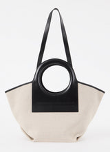 Hereu - Cala S schopper van canvas met kalfsleren details