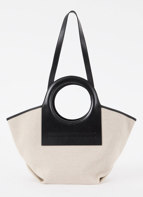 Hereu - Cala S schopper van canvas met kalfsleren details