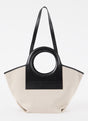 Hereu - Cala S schopper van canvas met kalfsleren details
