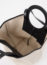 Hereu - Cala S schopper van canvas met kalfsleren details