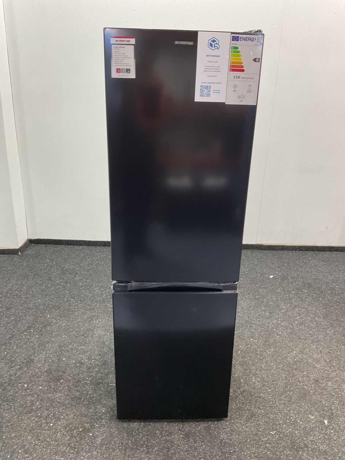 Inventum koelkast KV1500B - Zwart 150cm