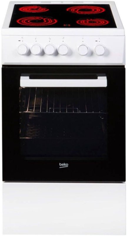 Beko keramisch fornuis FSS57000GW - Wit/Zwart