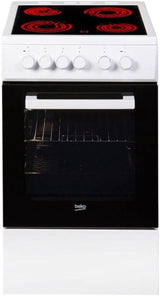 Beko keramisch fornuis FSS57000GW - Wit/Zwart