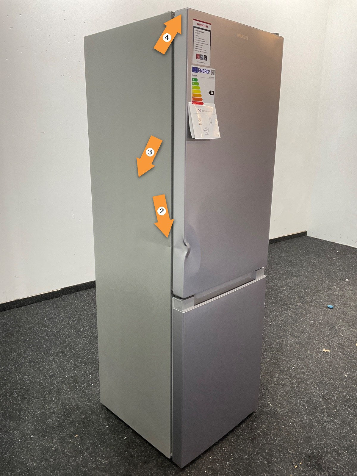 Inventum koelkast KV1500S - Vrijstaand - Zilver