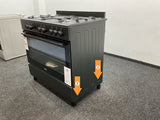 Everglades gasfornuis EVCK9020 - Mat Zwart - 90cm