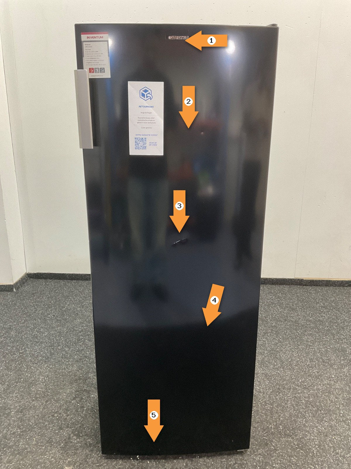 Inventum vrieskast VR1430B - Vrijstaand - Zwart 143cm