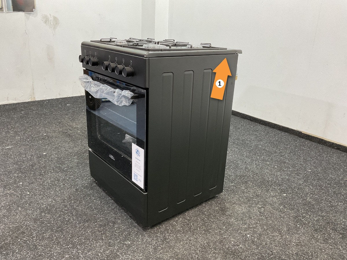 Everglades gasfornuis EVCK6012 - Mat Zwart - 60cm