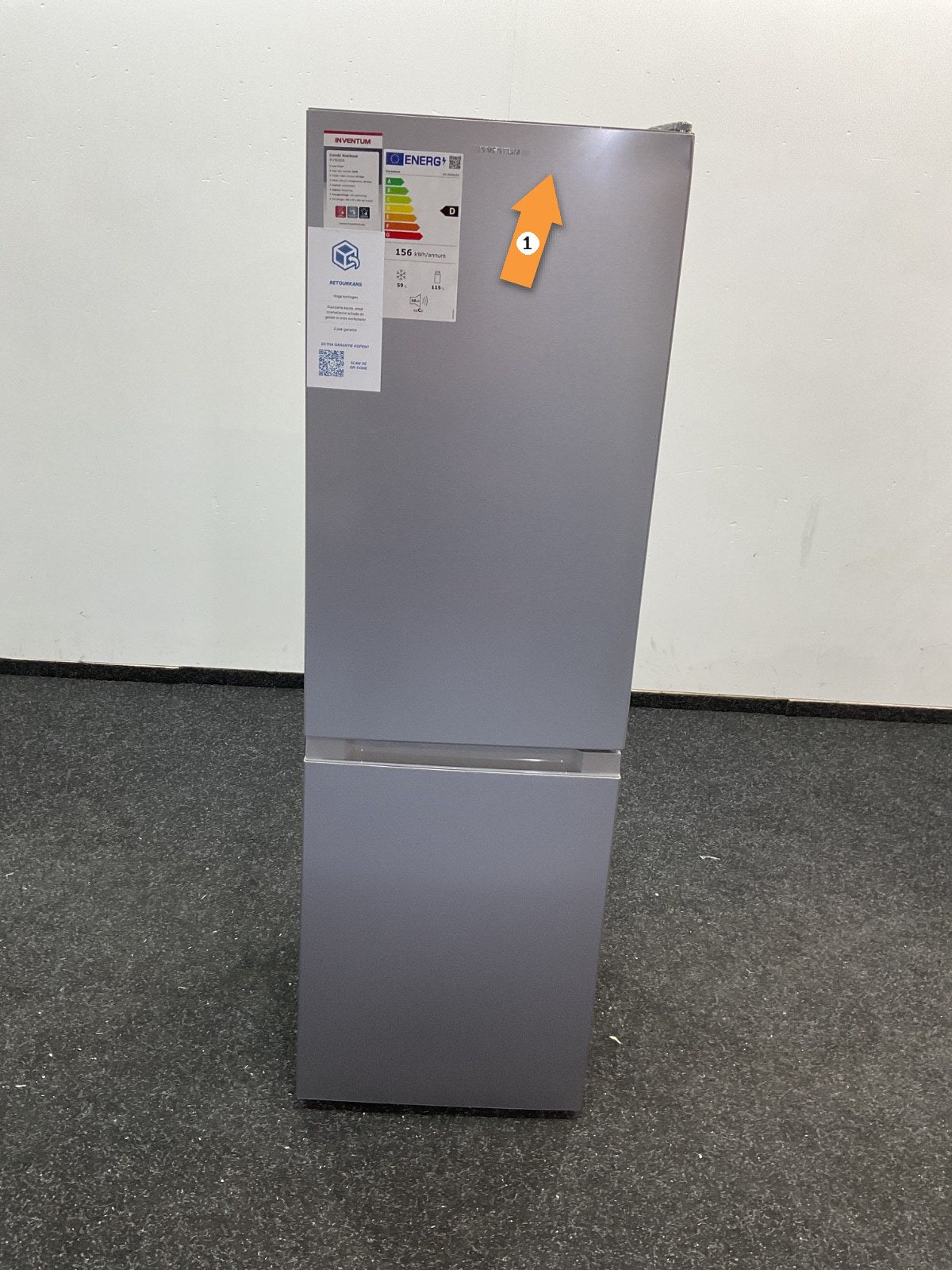 Inventum koelkast KV1500S - Vrijstaand - Zilver 150cm