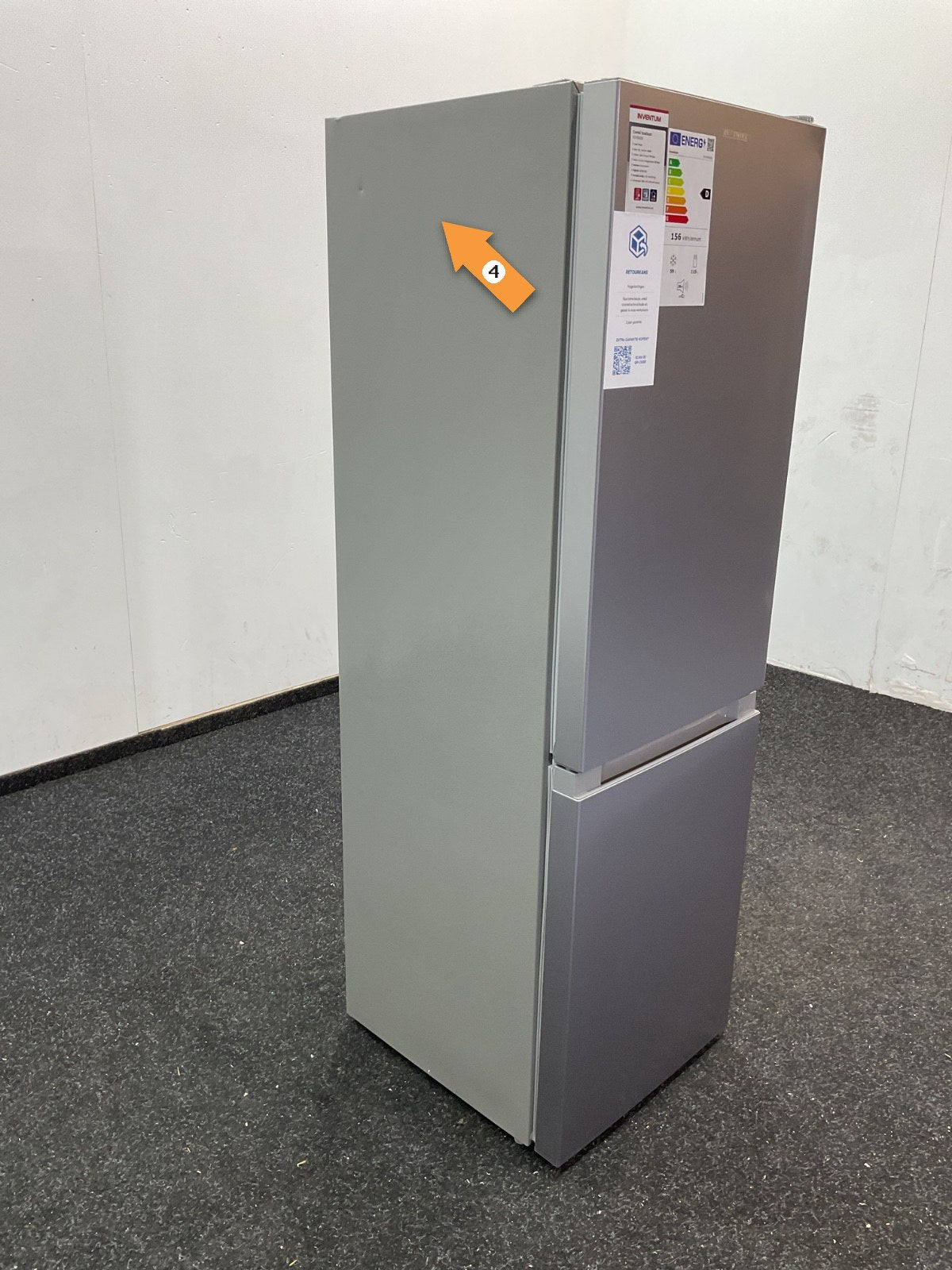 Inventum koelkast KV1500S - Vrijstaand - Zilver 150cm