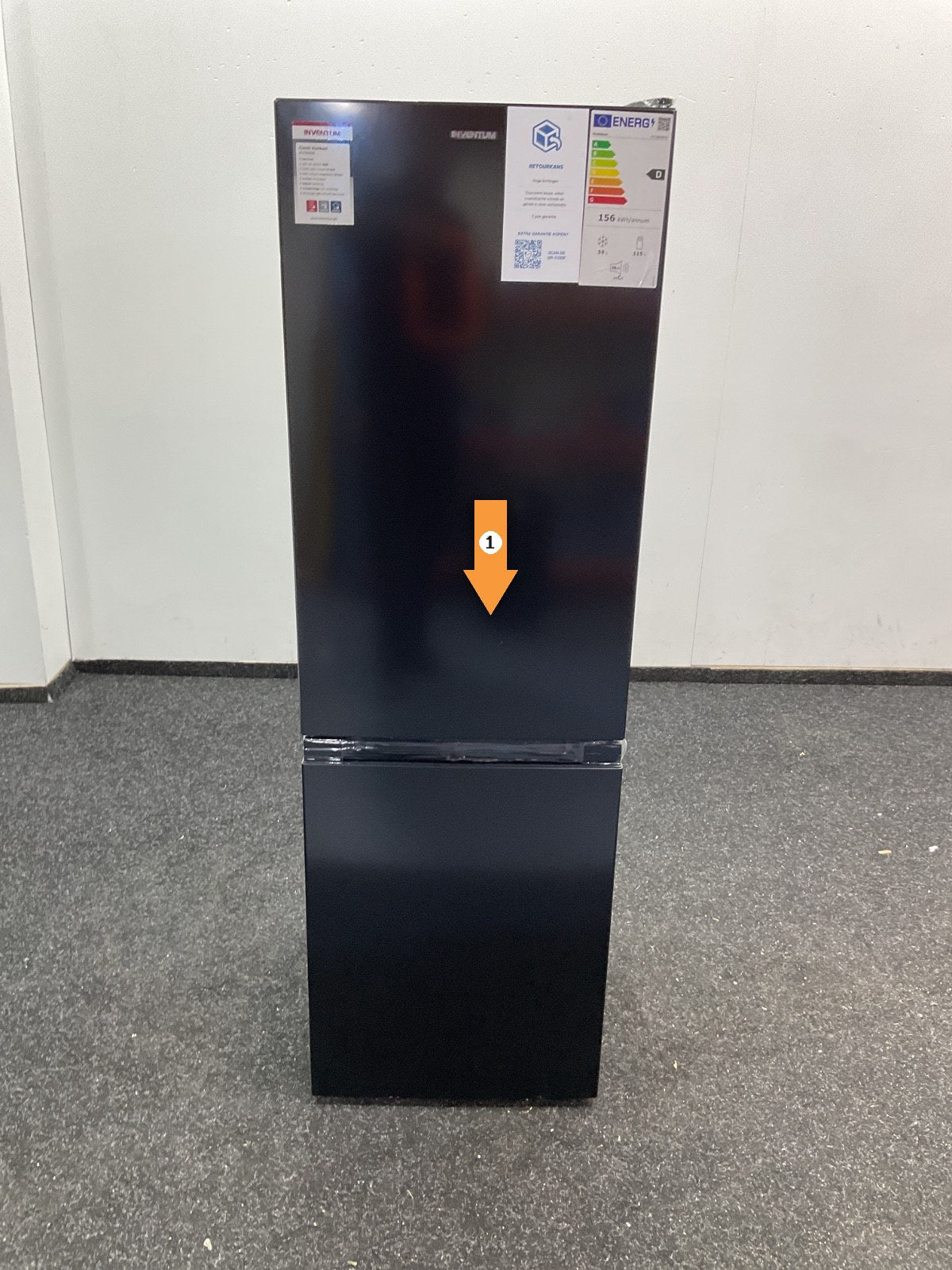 Inventum koelkast KV1500B - Zwart 150 cm