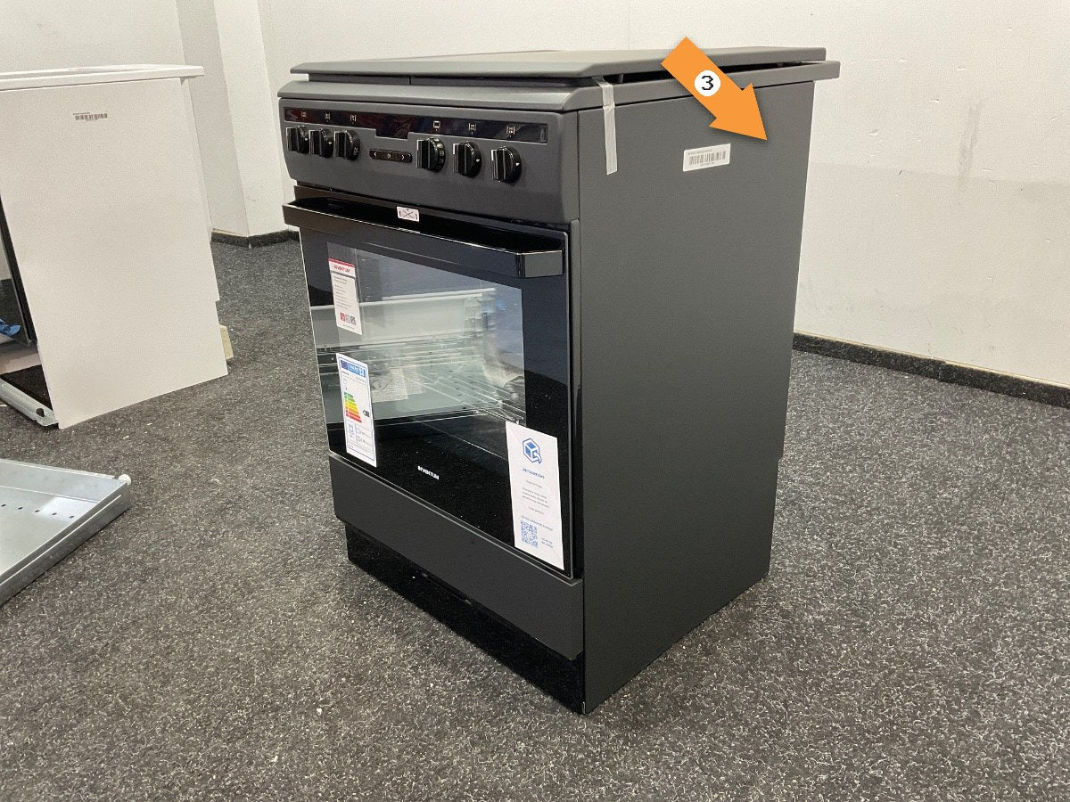 Inventum gasfornuis VFG6034WGZWA - Zwart