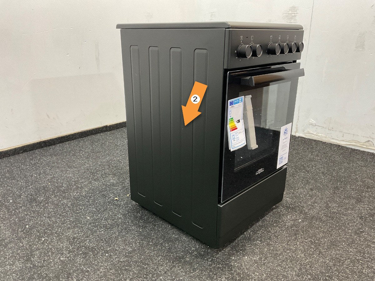 Everglades keramisch fornuis EVCK5120 - Mat Zwart - 50cm