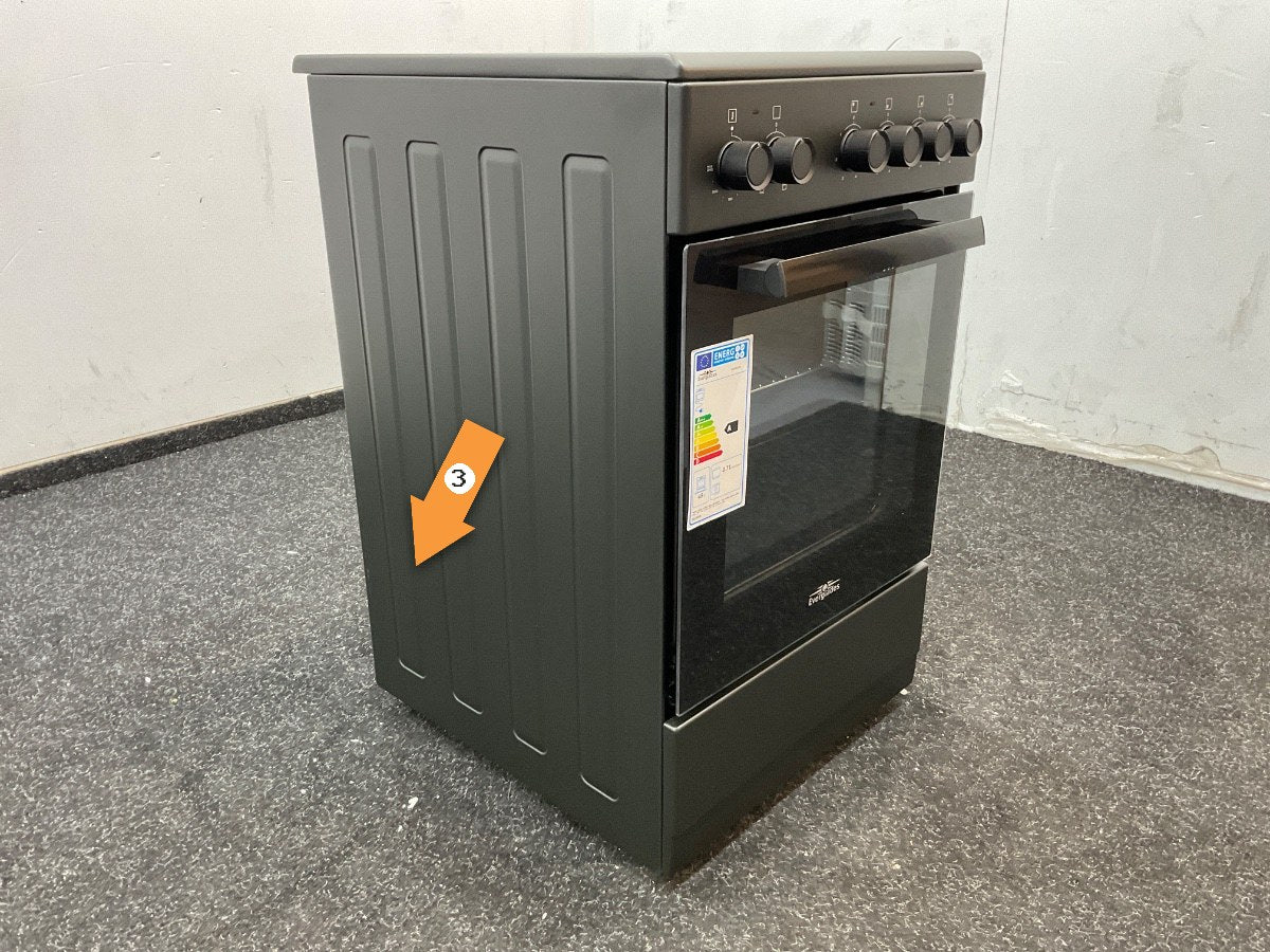 Everglades keramisch fornuis EVCK5120 - Mat Zwart - 50cm